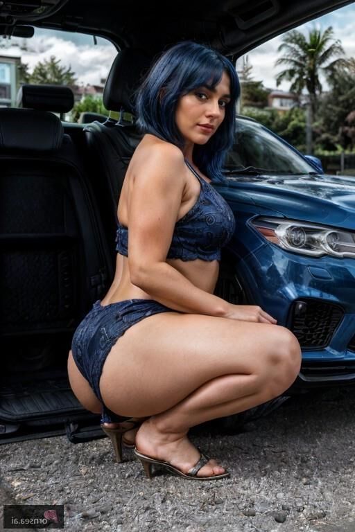 La novia sirena es follada por el culo en el asiento trasero