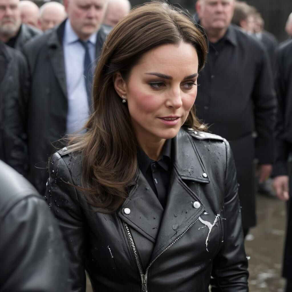 A.I. Kate Middleton in Torned Dirty Leather