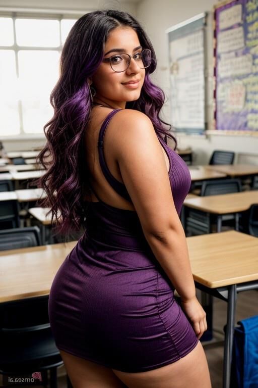 Teaching temptress gets her curves craved in class