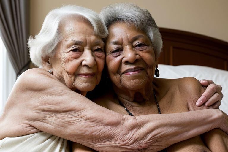 Collection of elderly ladies enjoying each others' company