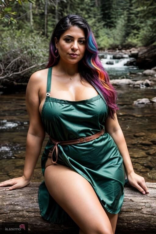 Rainbow-haired Persian housewife gets wild outdoors