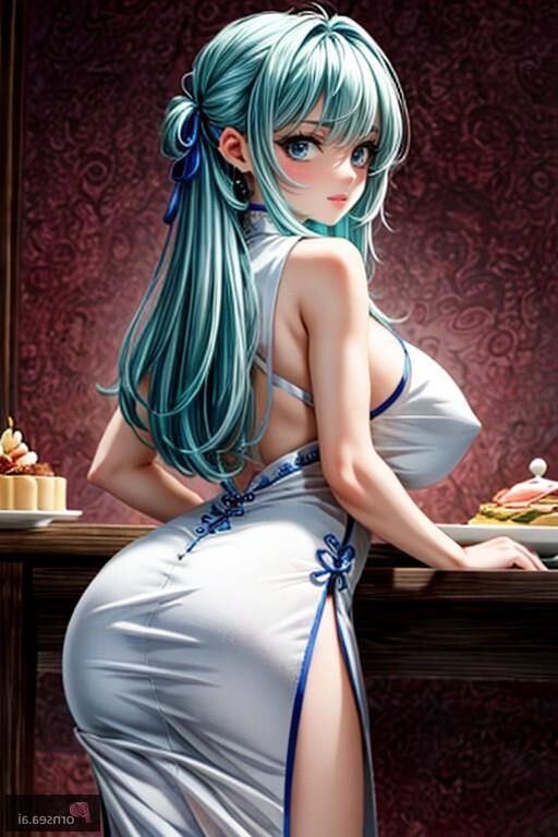 Green-haired Middle Eastern cutie strips down in her China doll 