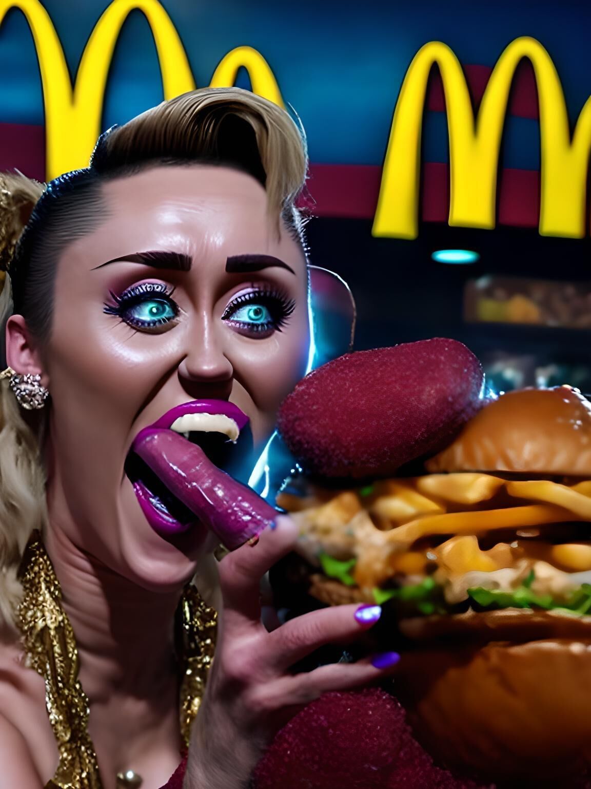 Miley Ray Cyrus borracha en McDonalds