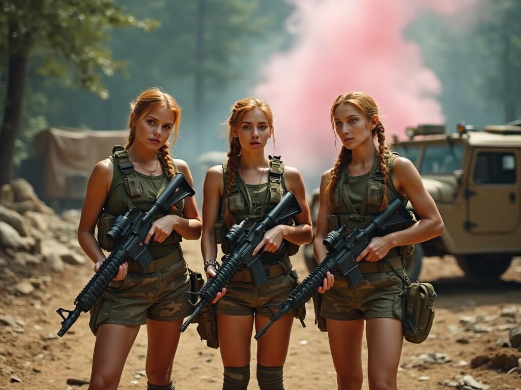 Chicas del ejército de flujo