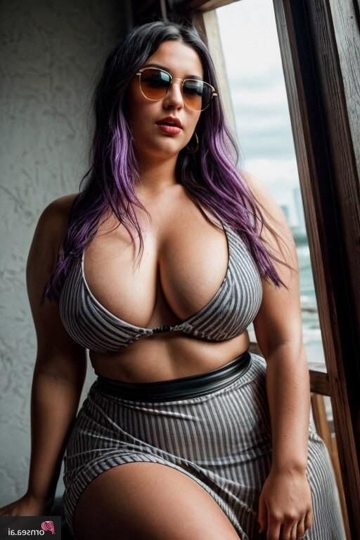 Big Beautiful Purple hair babe