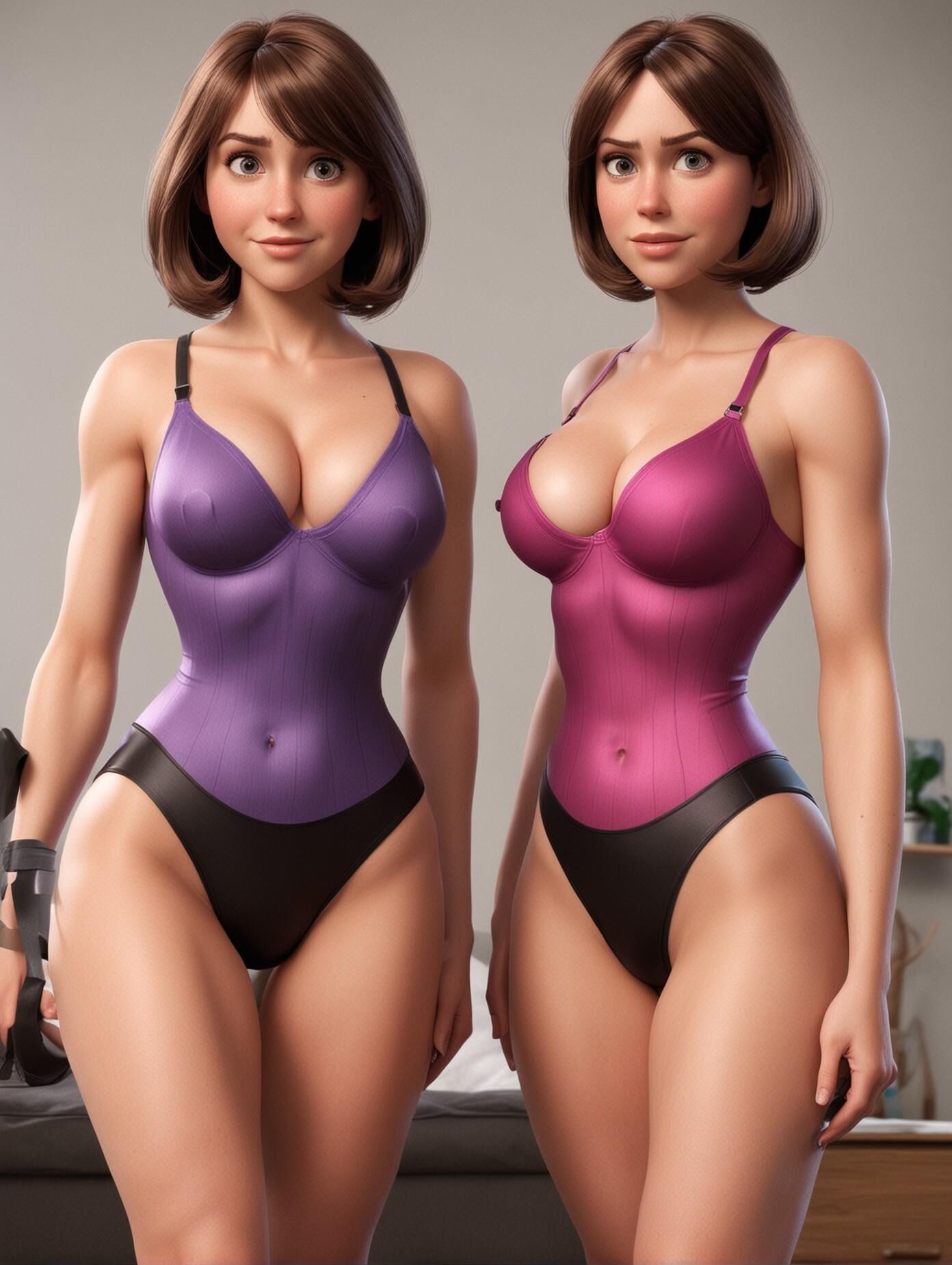 Helen and Violet Parr from the Incredibles 3