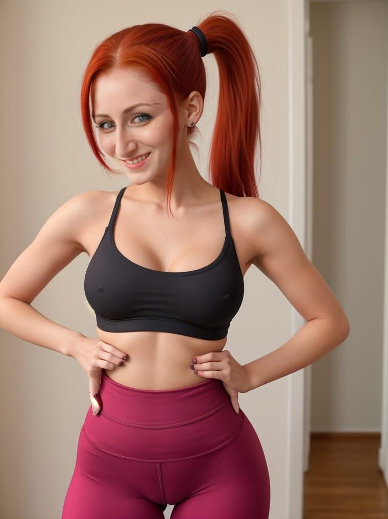 Redhead Slut AI - Sports Bra, Leotard, and More