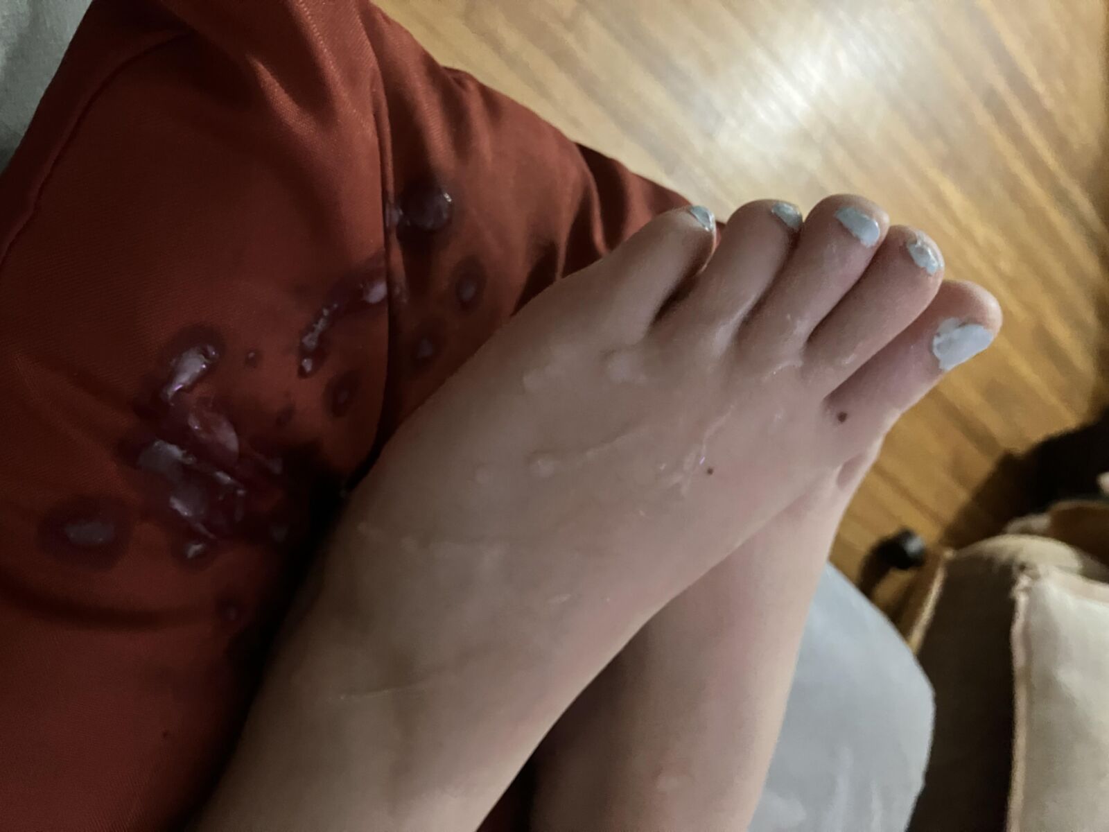 Footjob wife