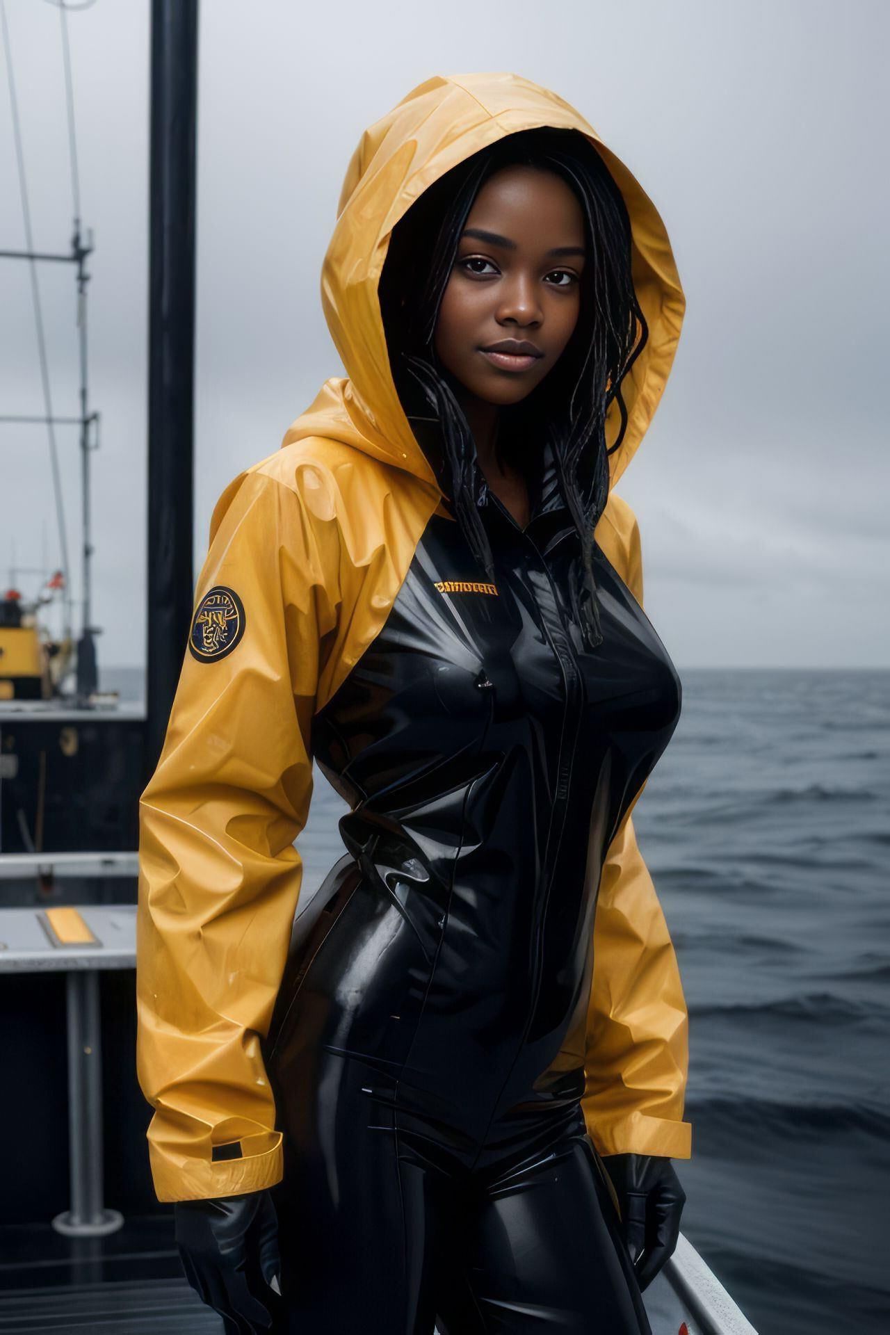 AI KI Robe en latex brillant effet mouillé Veste de pluie pour filles