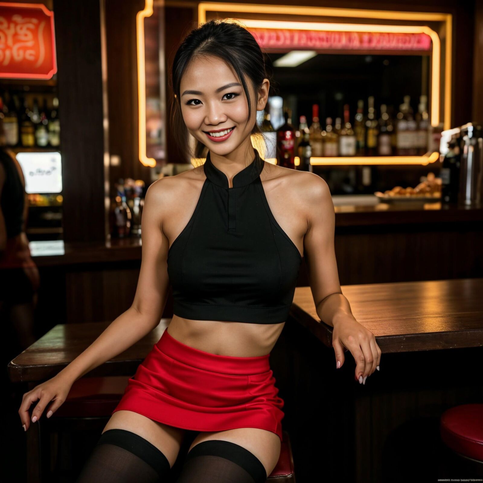 Chicas asiáticas del bar