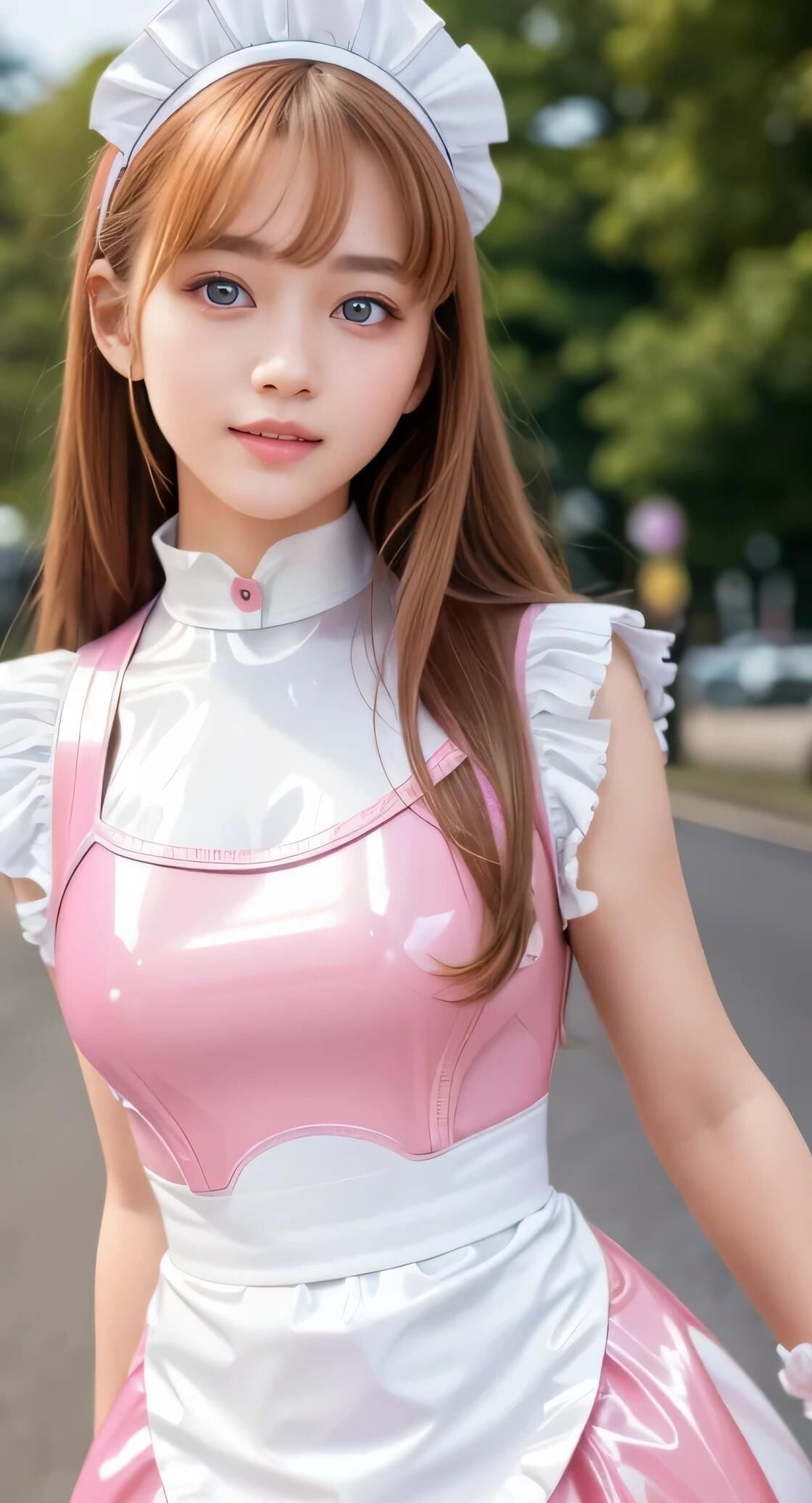 KI AI レザー PVC ラテックス ドレスのティーン ガールズ