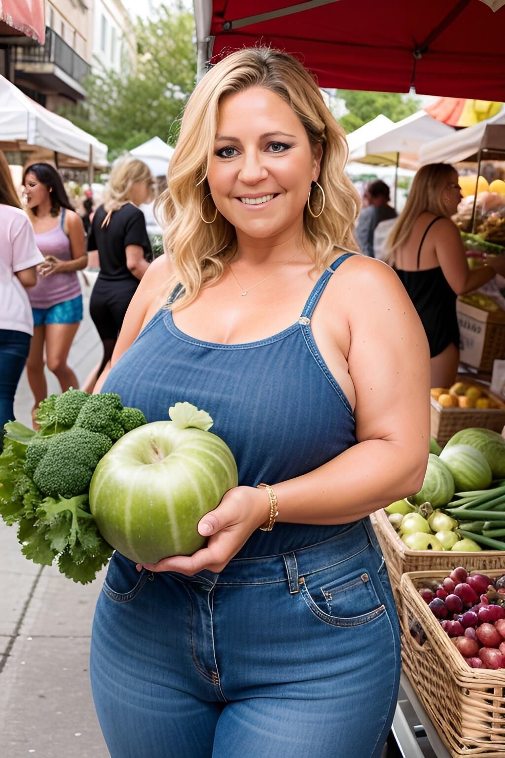 Mi madre recibiendo IA - MILF en el mercado de agricultores