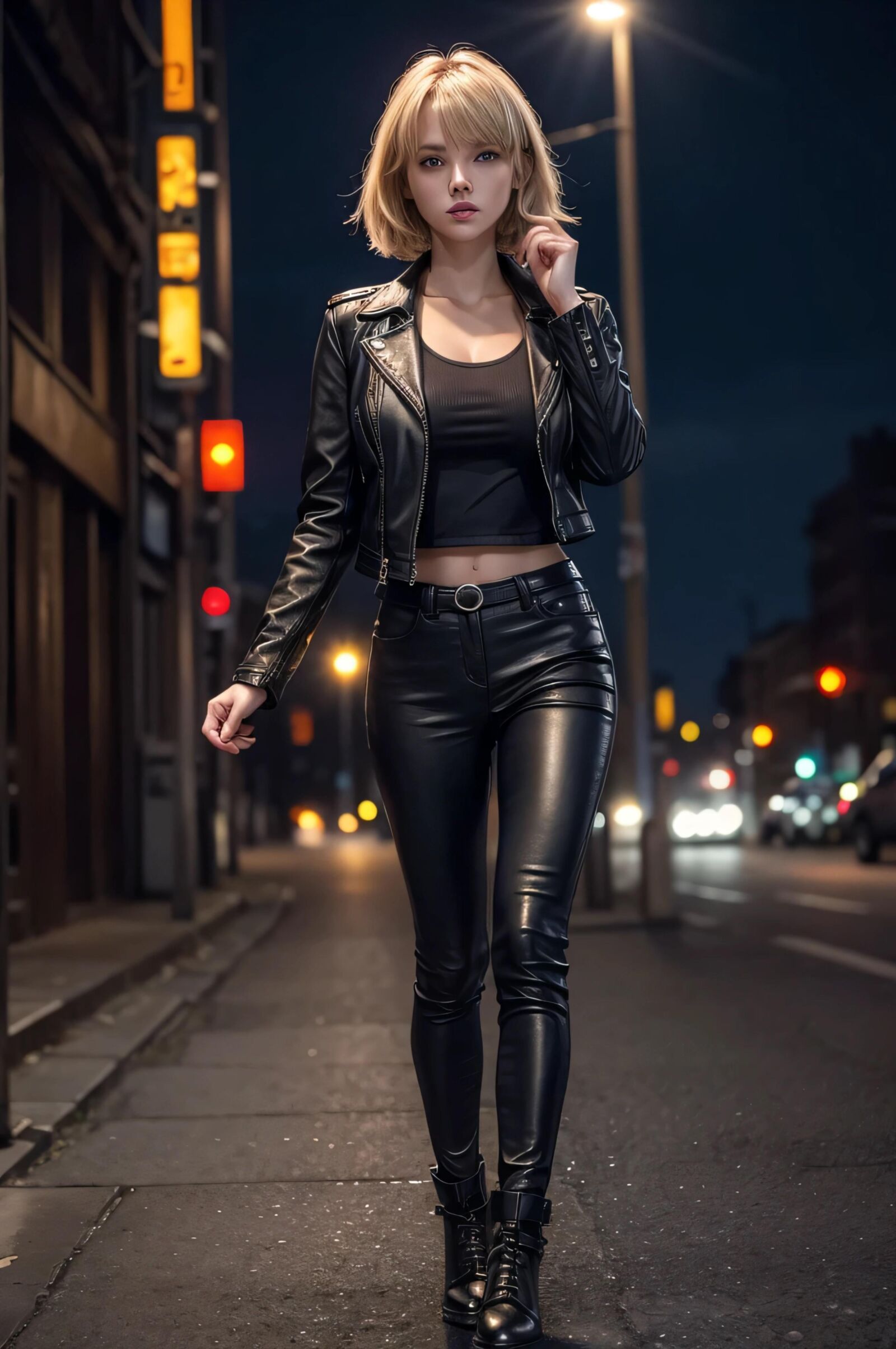 AI KI Girls in Leather Shiny PVC 