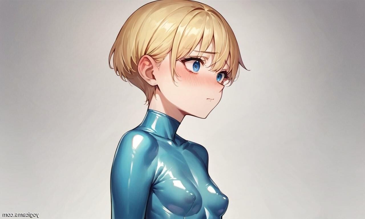 Rubia en látex Hentai