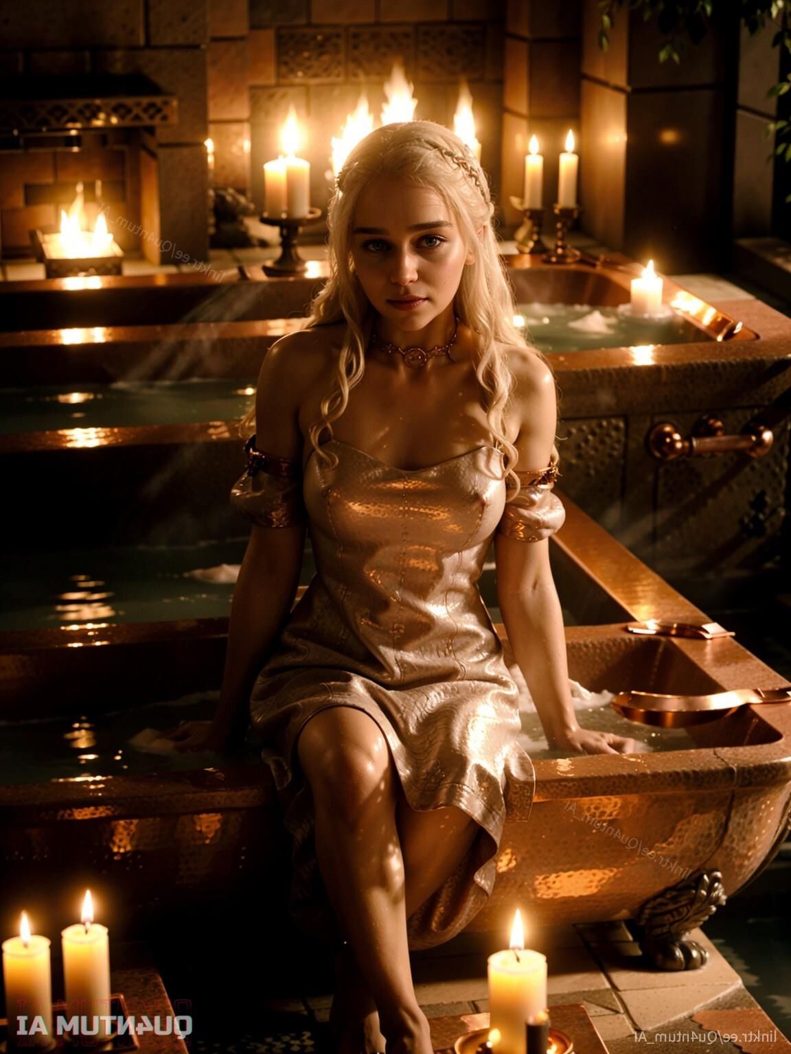 AI EmiliaC #Daenerys Targaryen Bath Time