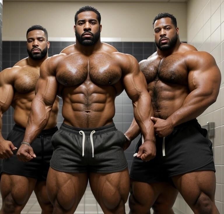 ai black muscled men