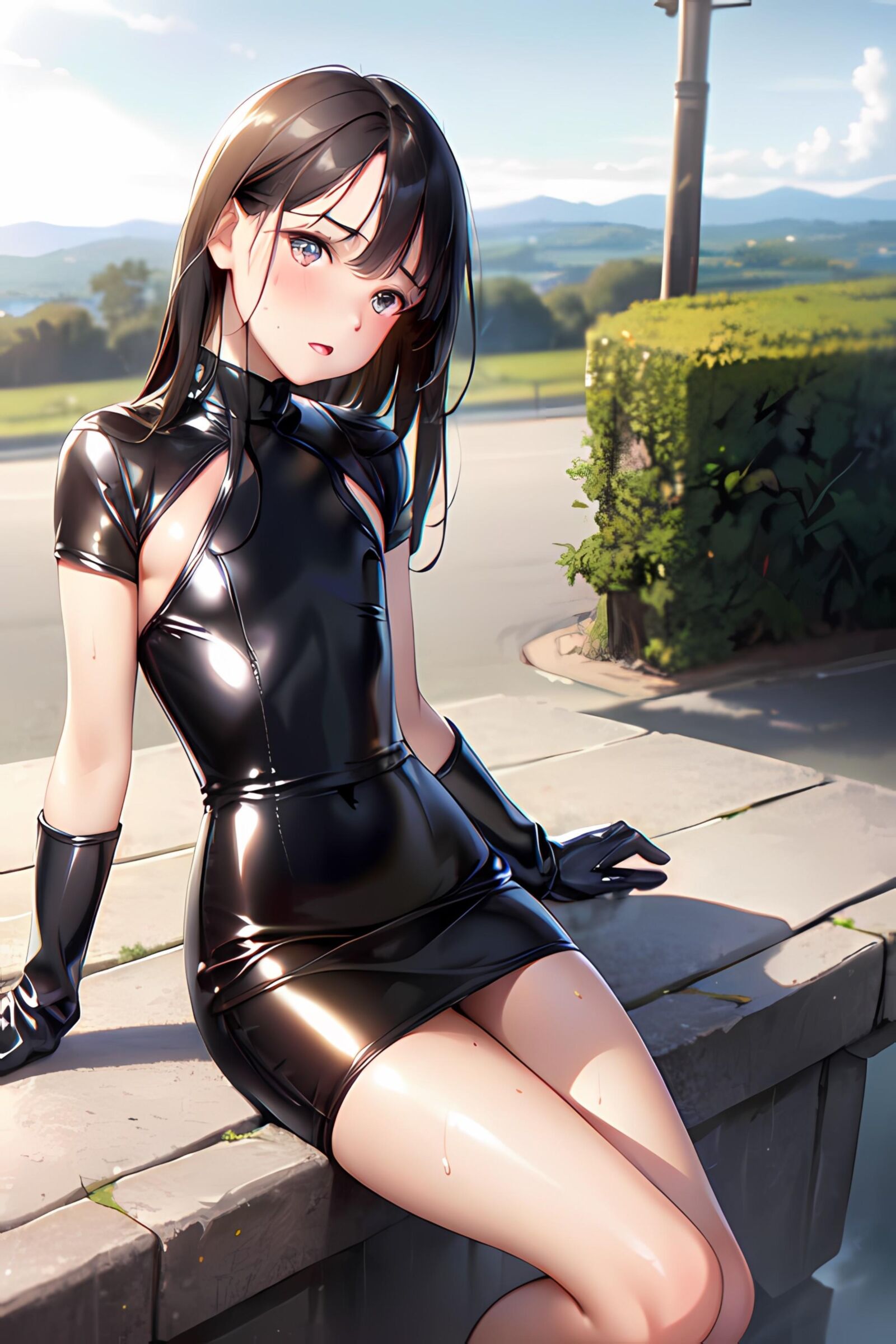 KI AI Hentai Latex Shiny Dress Bondage Teen Girl 