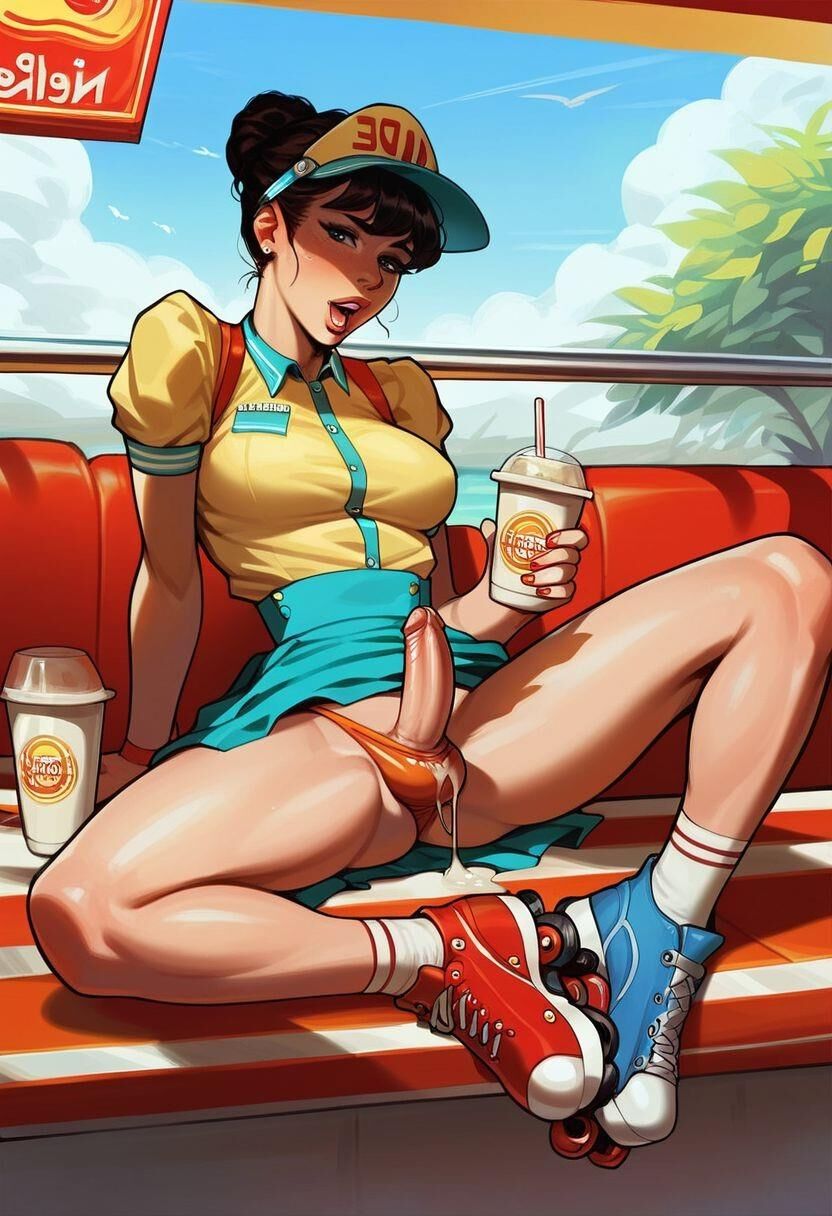 Retro Style Shemale Diner Waitress (IV)