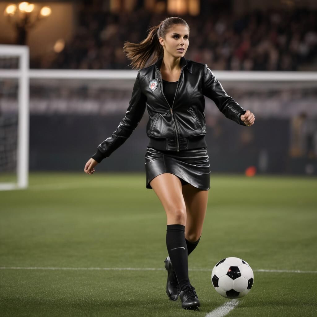 A.I. Alex Morgan playing soccer in Leather