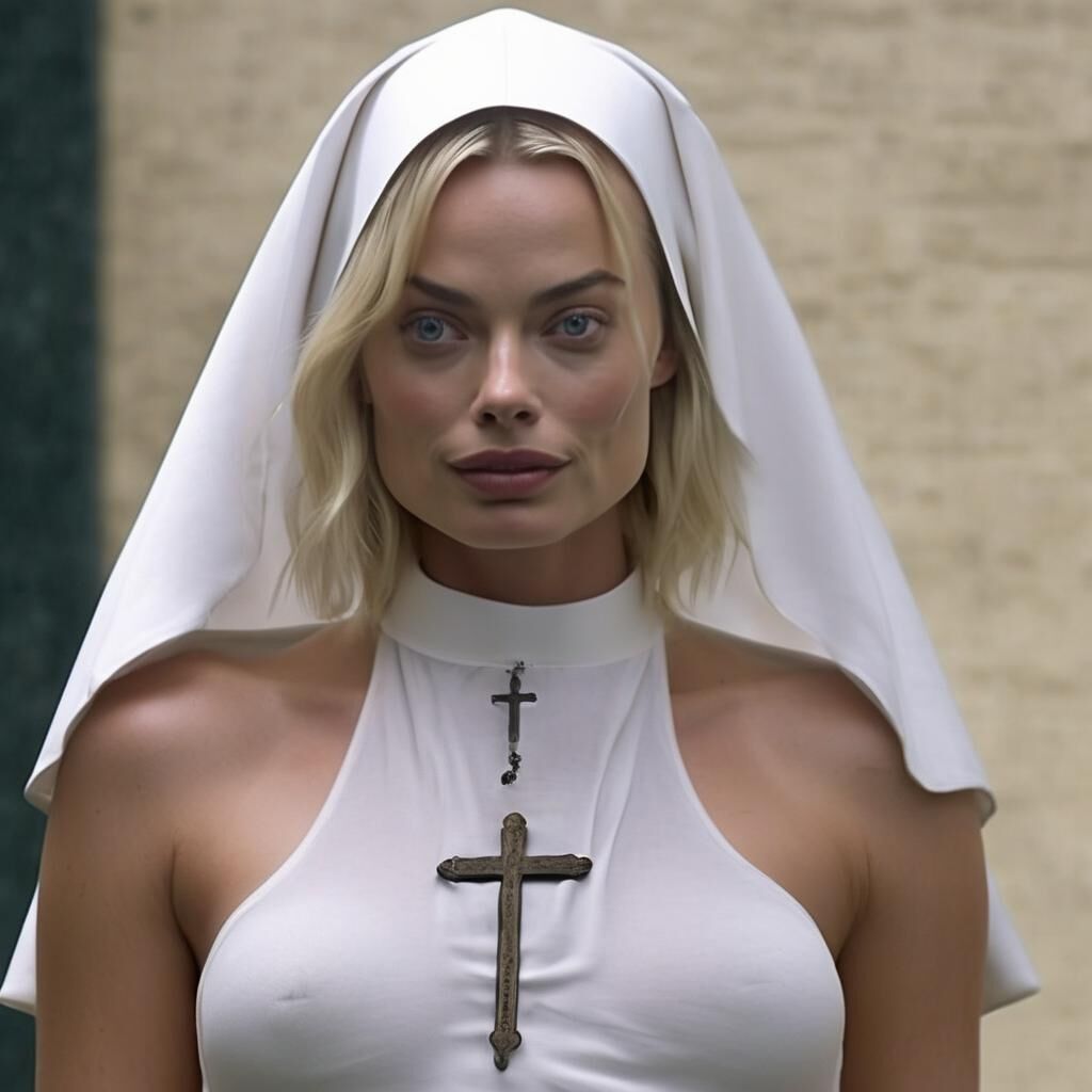 AI Margot Robbie Naughty Nun - Comment with requests