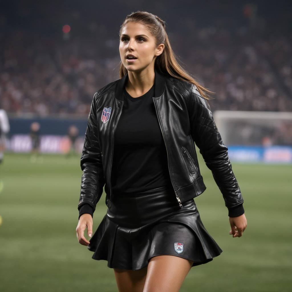 A.I. Alex Morgan playing soccer in Leather