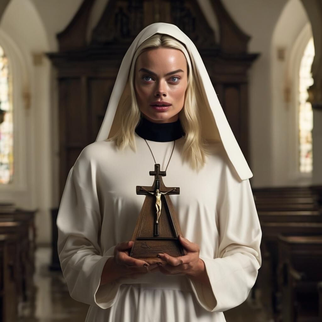 AI Margot Robbie Naughty Nun - Comment with requests