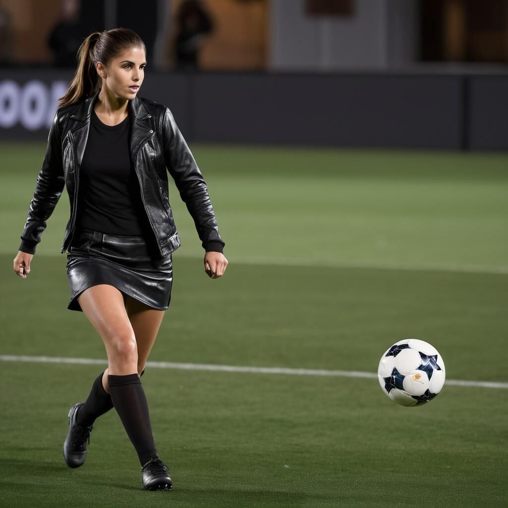 A.I. Alex Morgan playing soccer in Leather