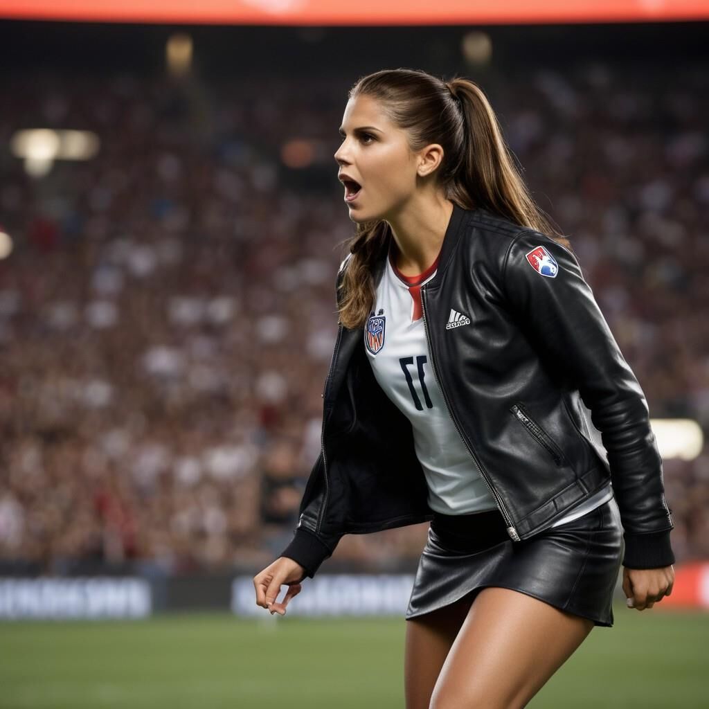 A.I. Alex Morgan playing soccer in Leather