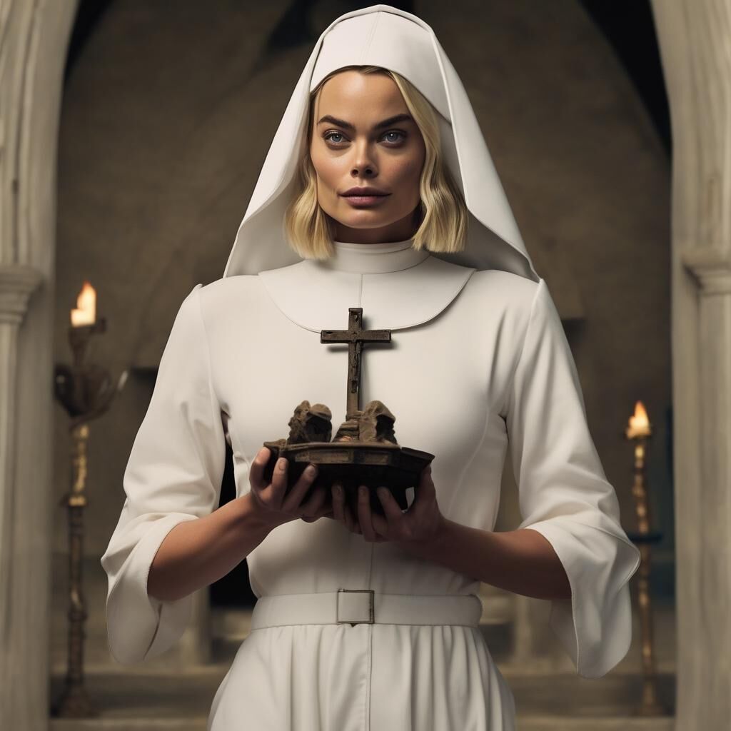 AI Margot Robbie Naughty Nun - Comment with requests