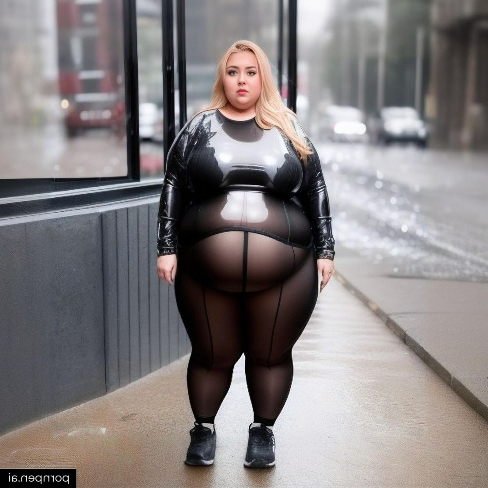 Garotas SSBBW na chuva [AI]