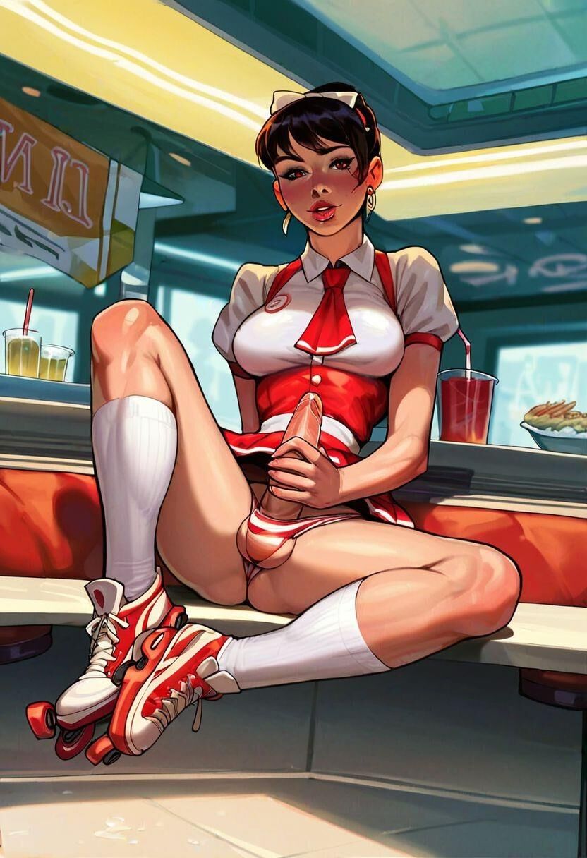 Retro Style Shemale Diner Waitress (IV)