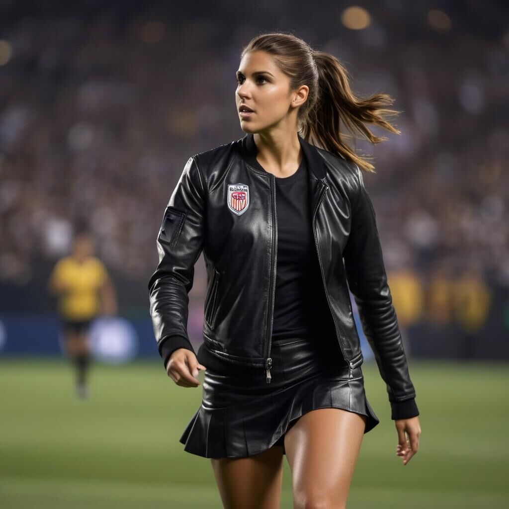 A.I. Alex Morgan playing soccer in Leather