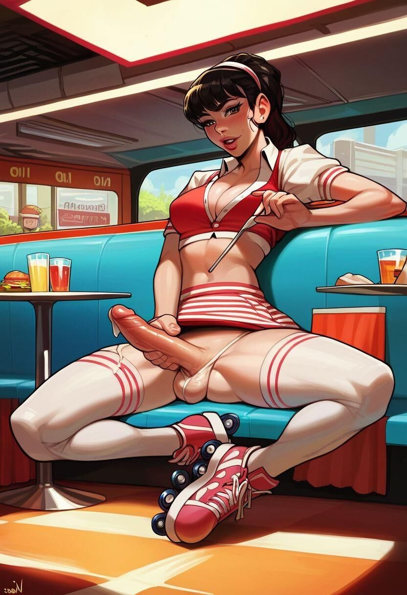 Retro Style Shemale Diner Waitress (IV)