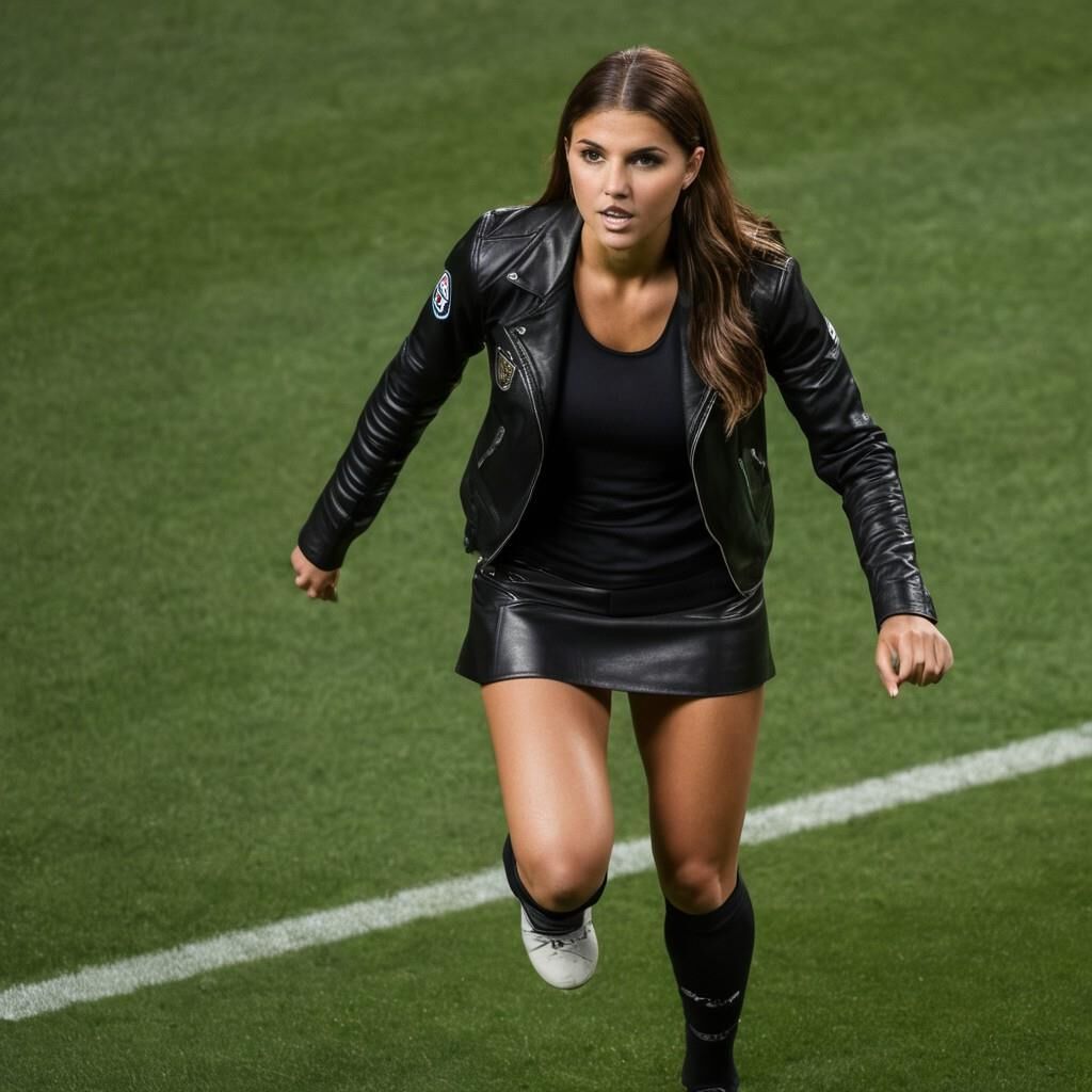 A.I. Alex Morgan playing soccer in Leather