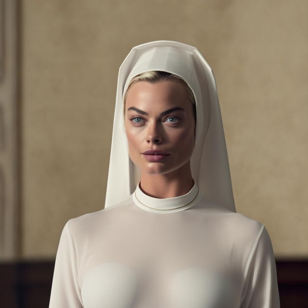 AI Margot Robbie Naughty Nun - Comment with requests