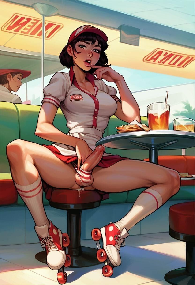 Retro Style Shemale Diner Waitress (IV)