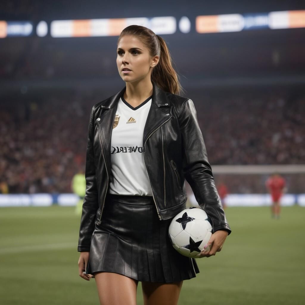 A.I. Alex Morgan playing soccer in Leather