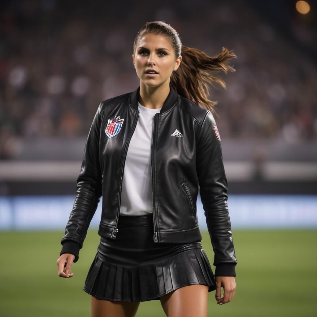 A.I. Alex Morgan playing soccer in Leather