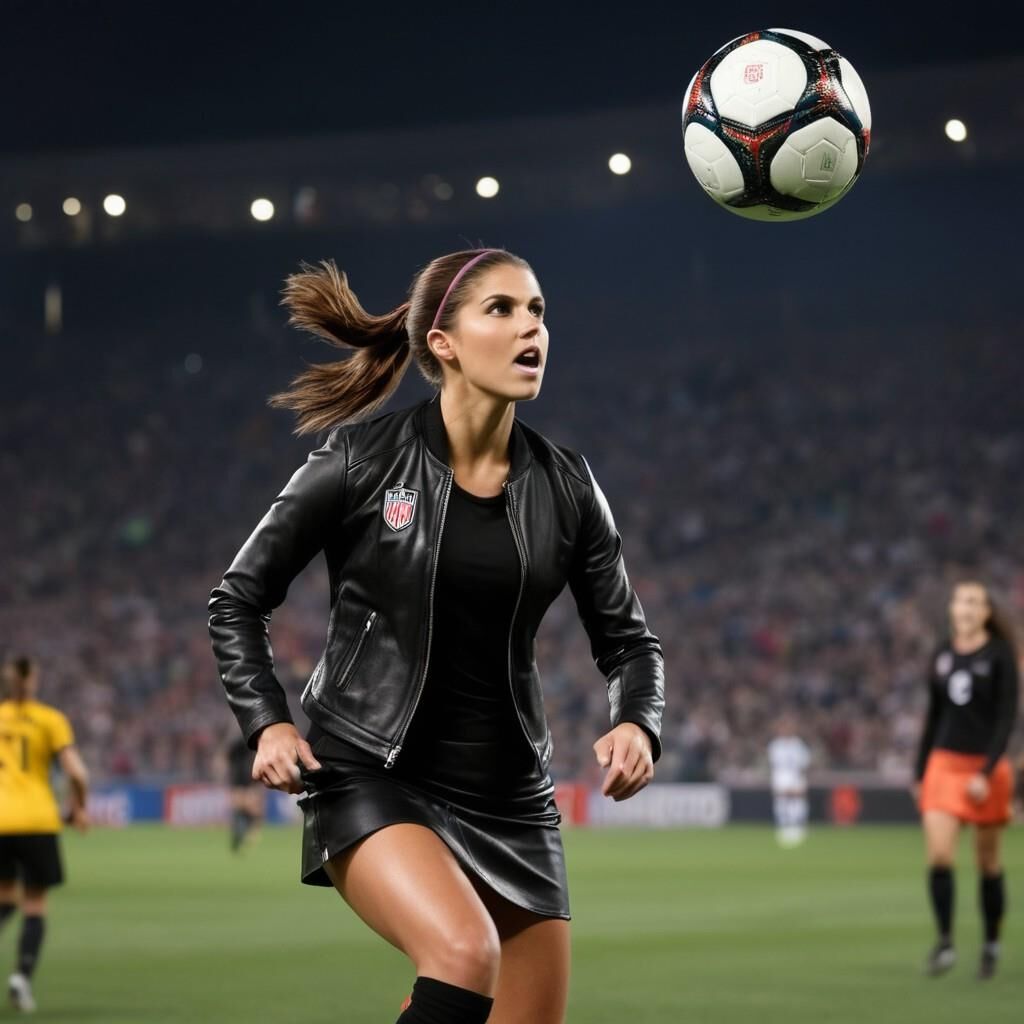 A.I. Alex Morgan playing soccer in Leather