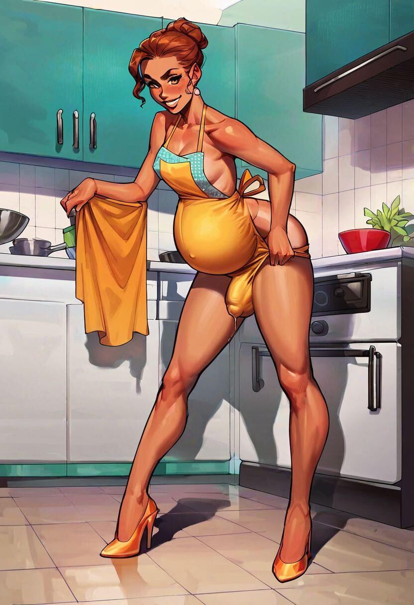 Pregnant shemale housewife welcomes you home!