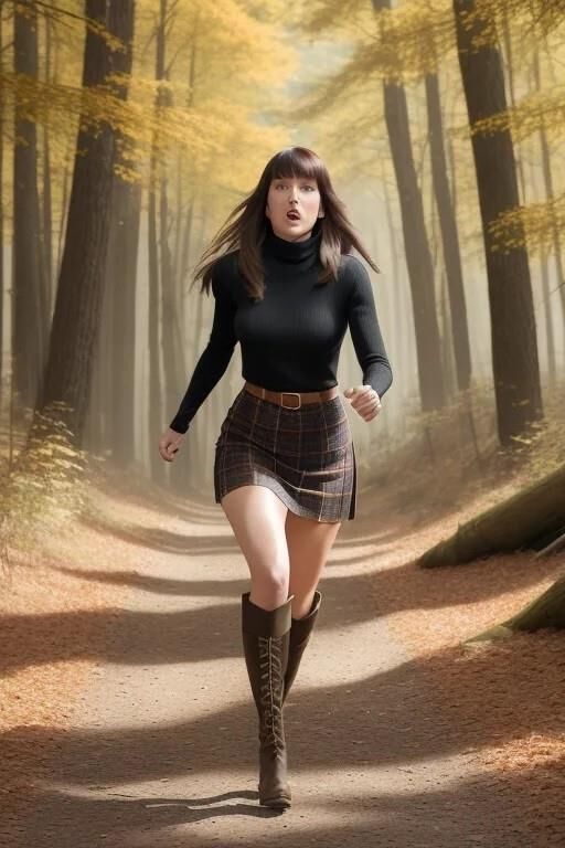 AI turtleneck,skirt and boots