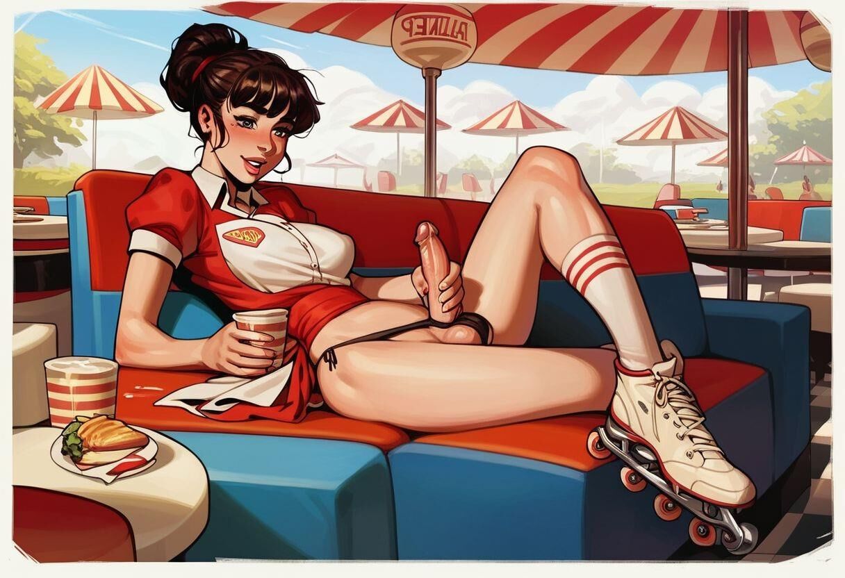 Retro Style Shemale Diner Waitress (IV)