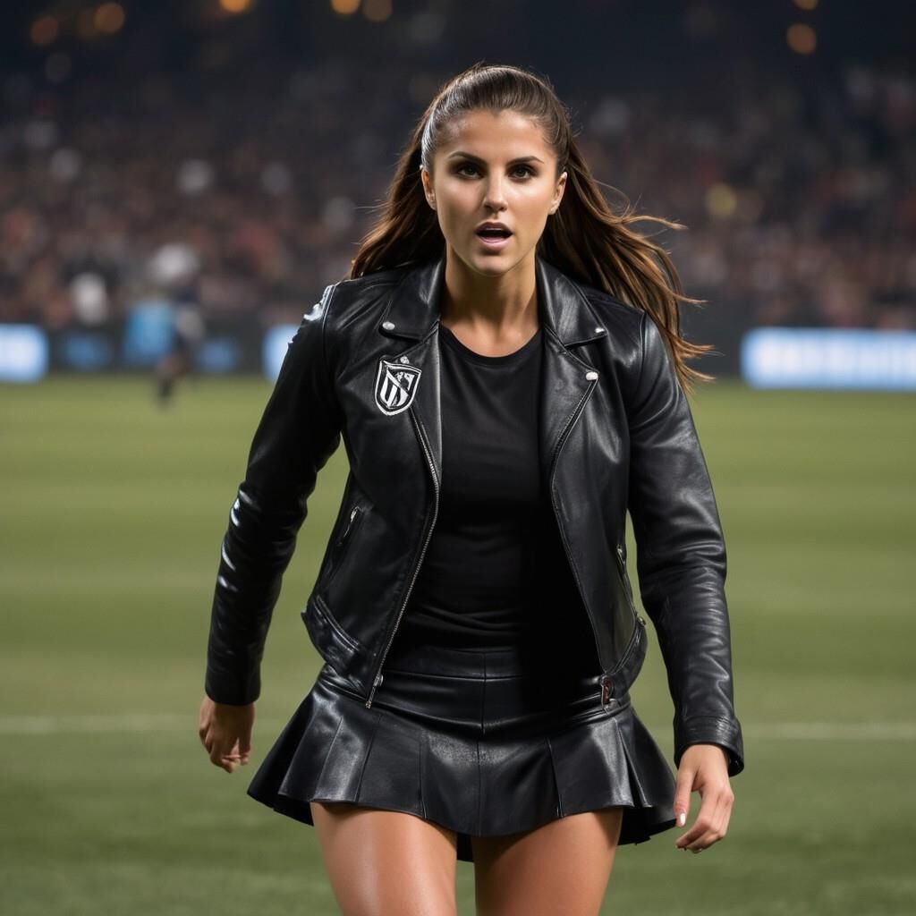 A.I. Alex Morgan playing soccer in Leather