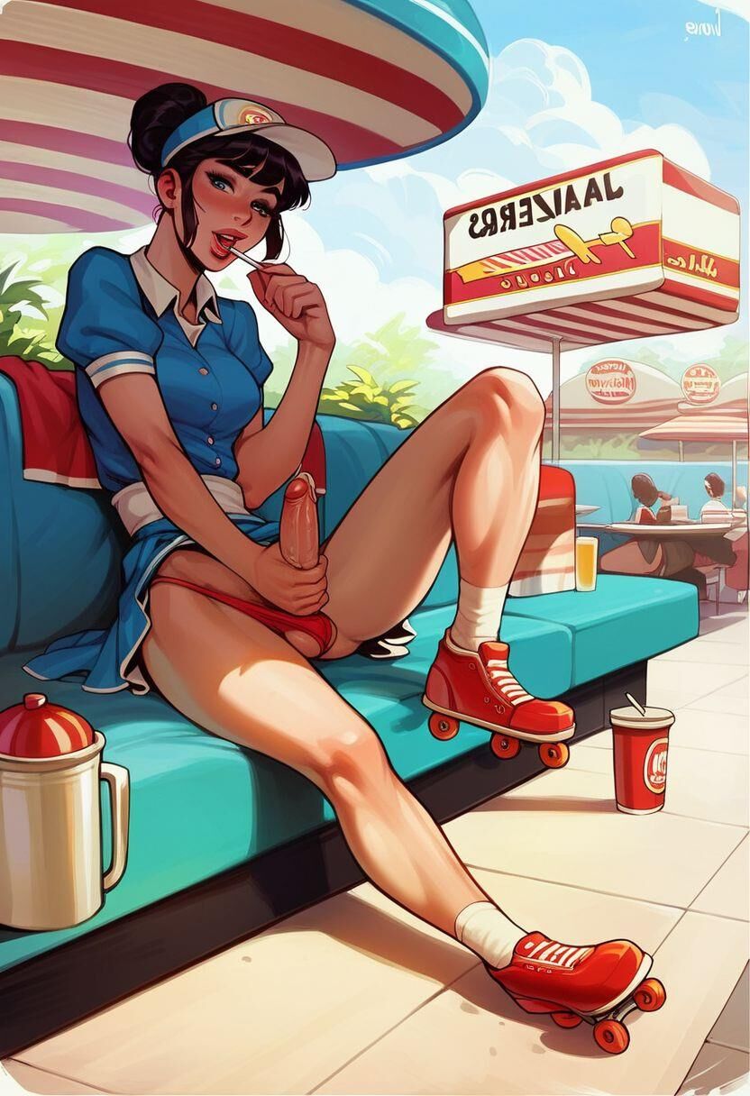 Retro Style Shemale Diner Waitress (IV)