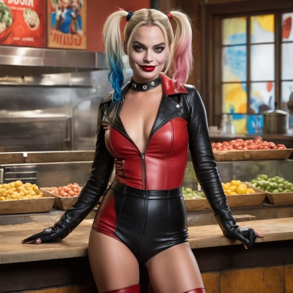 A.I. Harley Quinn in Leder