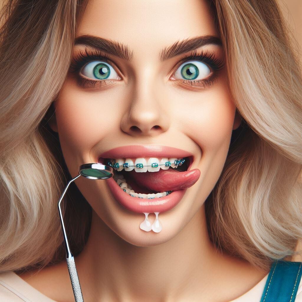 AI Braces Fétiche dents mignonnes bouche rêve de l'orthodontiste adolescents