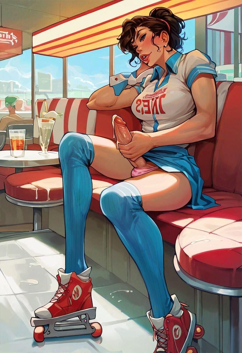 Retro Style Shemale Diner Waitress (IV)