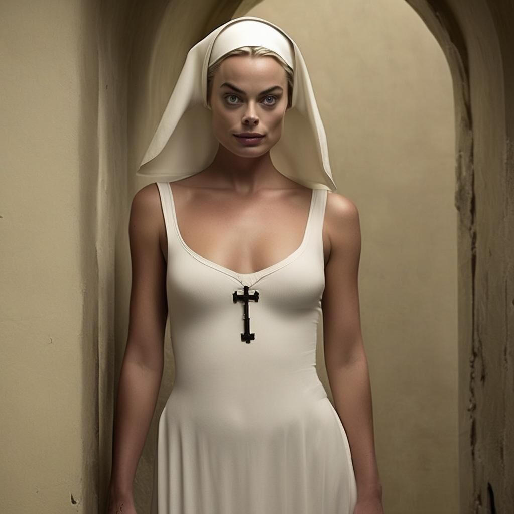 AI Margot Robbie Naughty Nun - Comment with requests