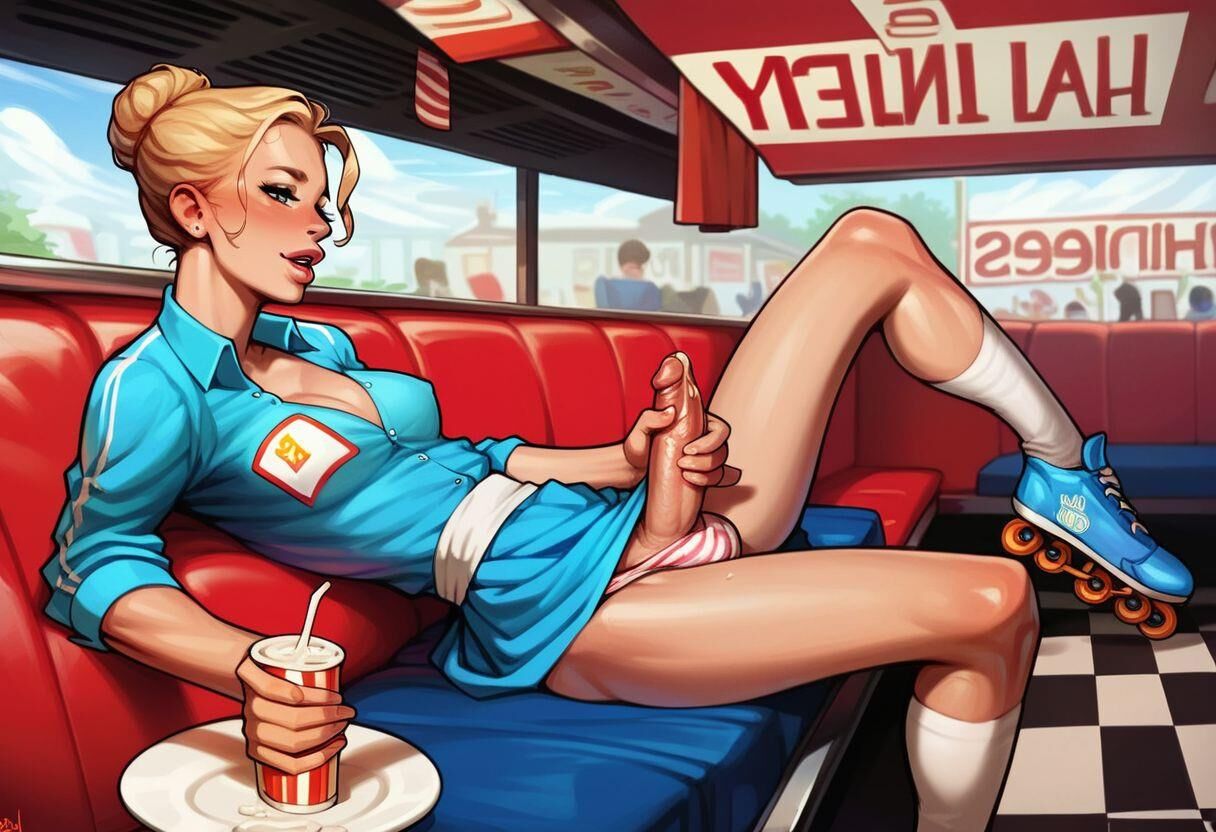 Retro Style Shemale Diner Waitress (IV)