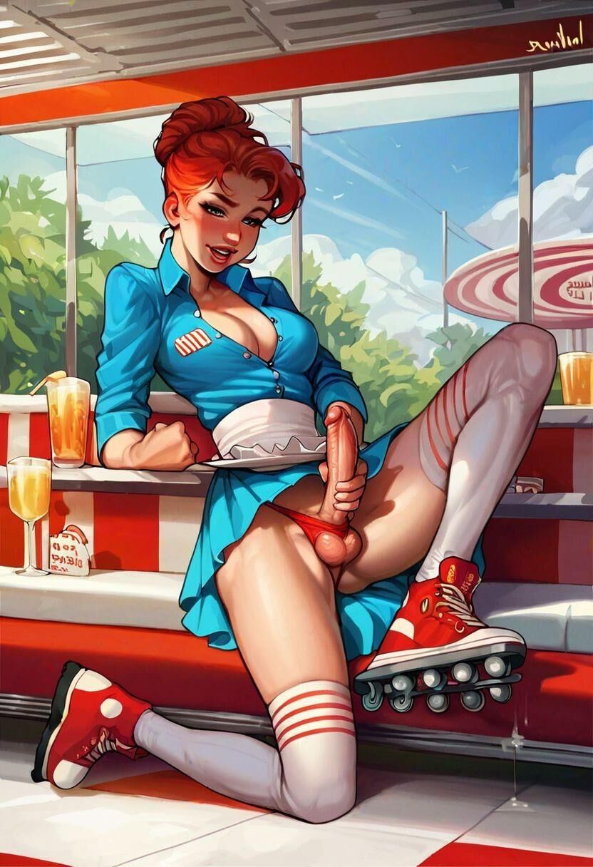 Retro Style Shemale Diner Waitress (IV)